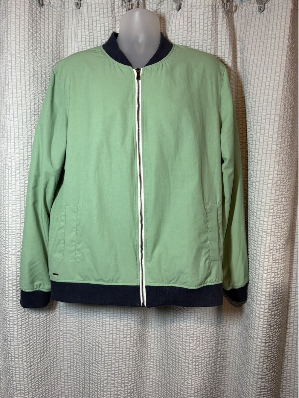 Astronomy Clothing Green and Black Knit Bomber Jacket Size XL
